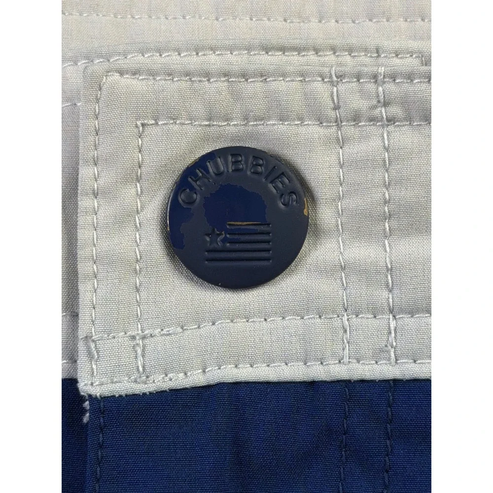 Chubbies Mens XXL Blue White Red Colorblock Shorts Lined Swim Trunks 6